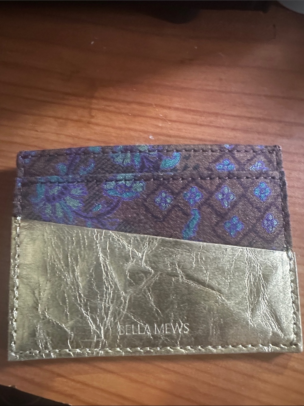 Bella Mews Gold and Teal Floral Cardholder - Picture 5 of 5
